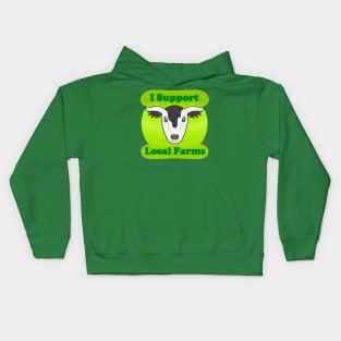 Happy Cow (I Support Local Farms) Kids Hoodie